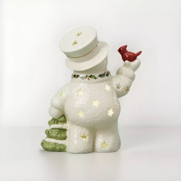 Lenox Snowman Light Up Figurine Porcelain Happy Holly Days Cardinal Christmas 8” - Picture 2 of 6